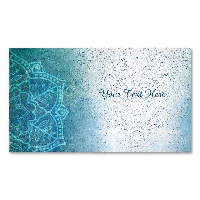 Instructeur de yoga Mandala Magnet Carte de visite (devant)