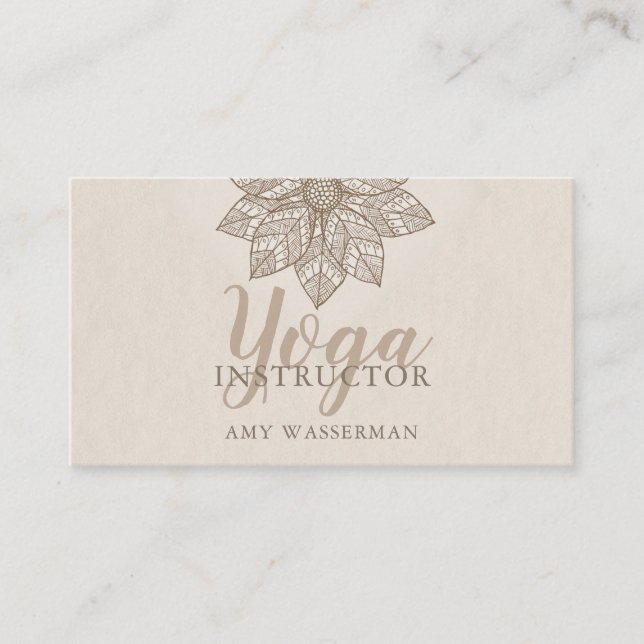 Instructeur de Yoga moderne Lotus Carte de visite  (Devant)