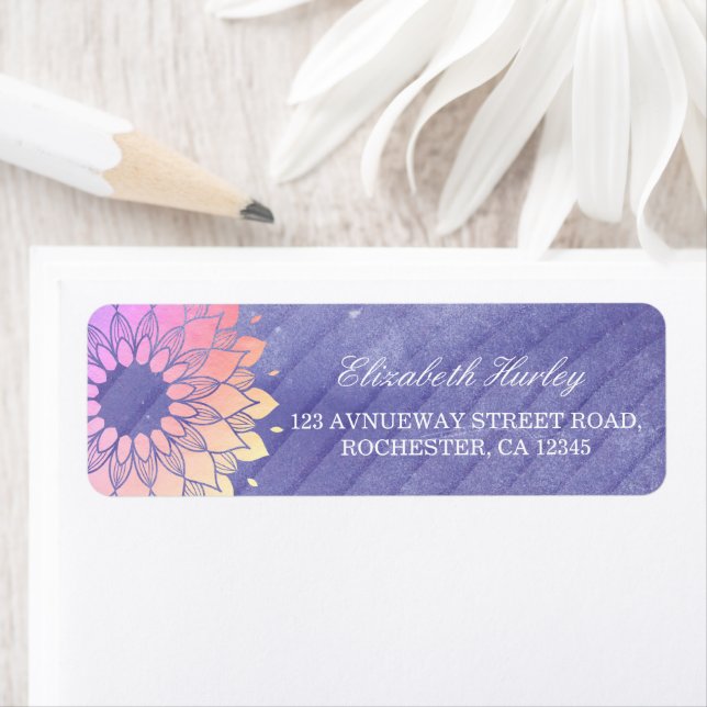 Instructeur de Yoga violet Rose Gold Mandala (En situation)