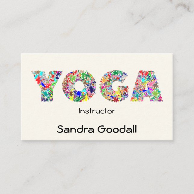 Instructeur YOGA Carte de visite assez personnalis (Devant)