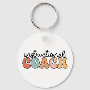 Instructional Coach Educational Coach Retro Keychain