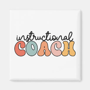 Instructional Coach Educational Coach Retro Magnet