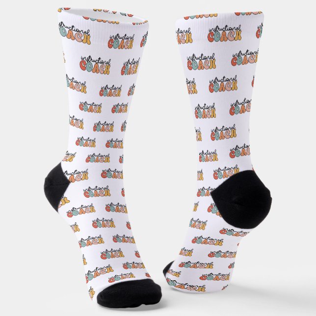 Instructional Coach Educational Coach Retro Socks (Angled)