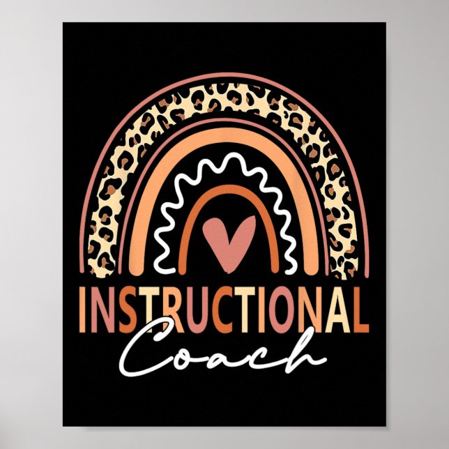 Instructional Coach leopard Rainbow Supplies Back  Poster (Front)
