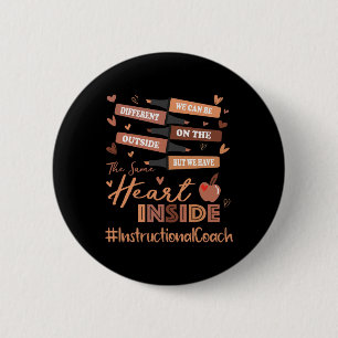 Instructional Coach We Can Be Different Black Hist 2 Inch Round Button