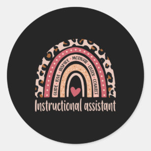 Instructional Istant 100th Day Of School Teacher A Classic Round Sticker