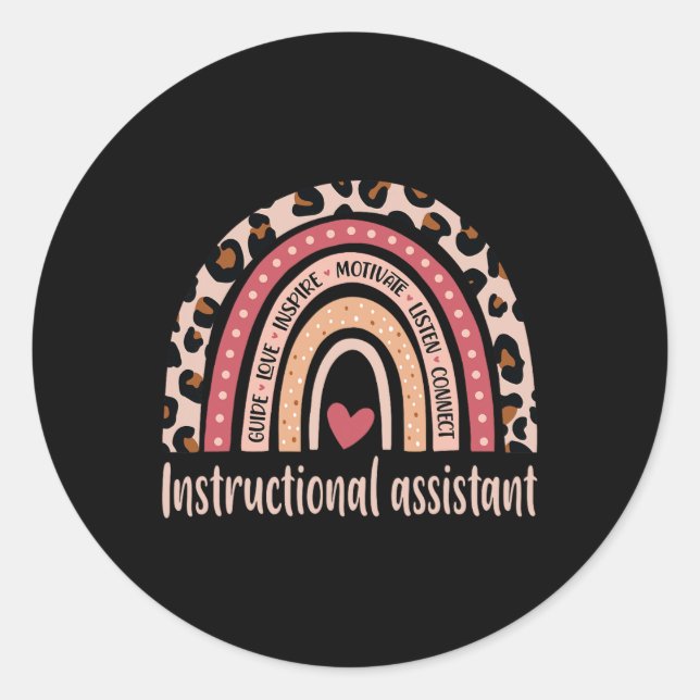 Instructional Istant 100th Day Of School Teacher A Classic Round Sticker (Front)
