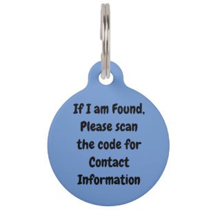 Instructions and QR Code   Blue Dog Pet ID Tag