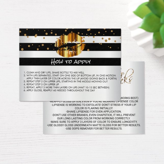 Instructions d'application de lèvres d'or (Bureau)