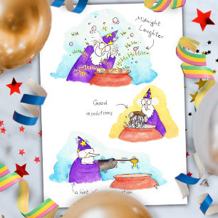 Instructions for a Happy New Year potion Holiday Card
