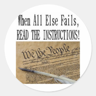 INSTRUCTIONS PLAIN CLASSIC ROUND STICKER