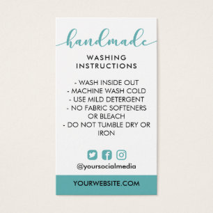 Instructions turquoises pour le lavage artisanal m