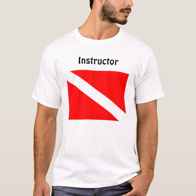 Instructor Diver Below Flag T Shirt (Front)