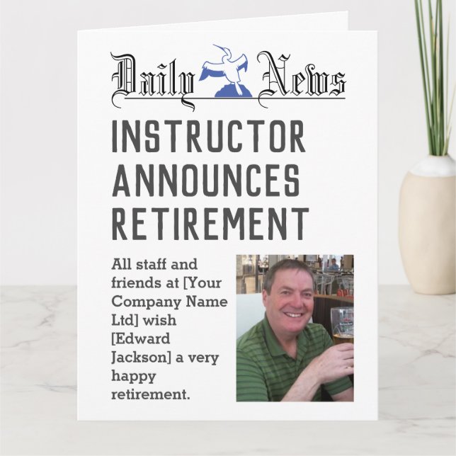 Instructor Retirement Card to Personalise (Front)