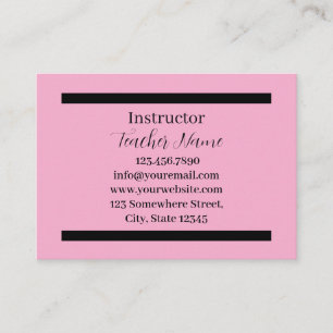 instructor Teacher Minimalist Business Card