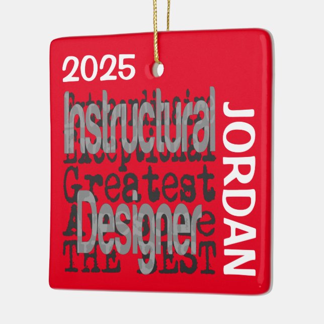 Instructural Designer Extraordinaire CUSTOM Ceramic Ornament (Left)