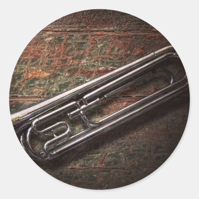 Instrument - Horn - The bugle Classic Round Sticker (Front)