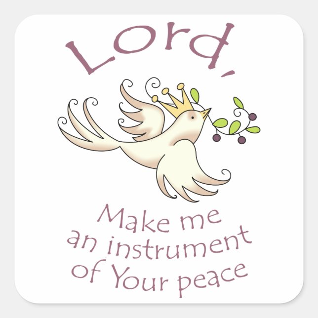 Instrument of Peace Square Sticker (Front)
