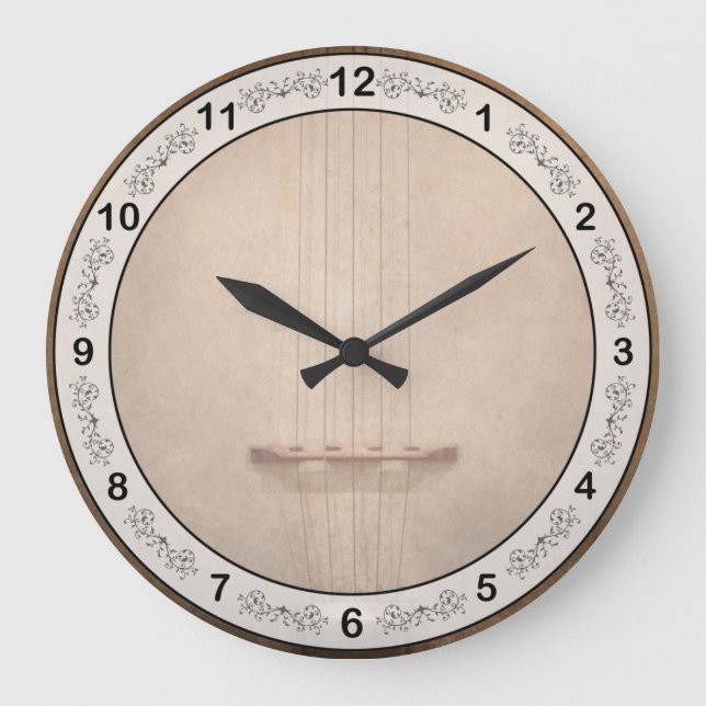 Instrument - String - I love banjo's Large Clock (Front)