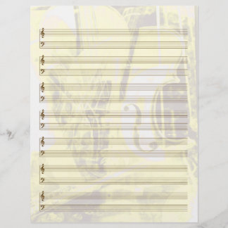 Instrument-Themed Staff Paper in Gold