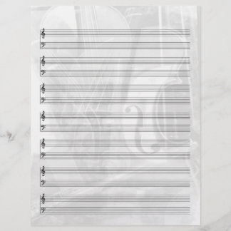 Instrument-Themed Staff Paper in Silver