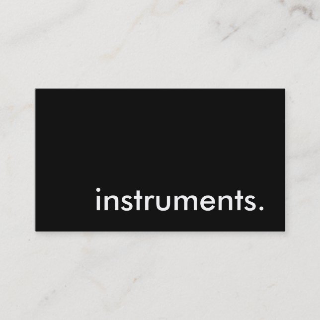 instruments. business card (Front)