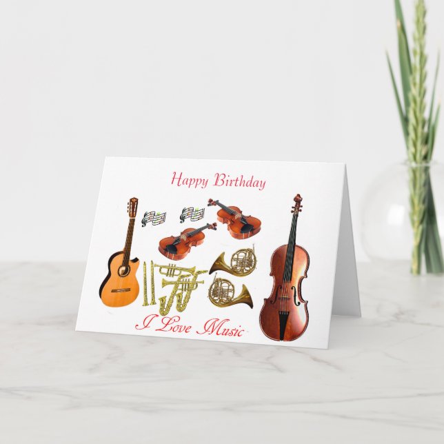 Instruments de musique pour carte de voeux d'anniv (Devant)