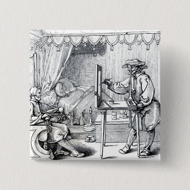 Instruments of Mathematical Precision 2 Inch Square Button (Front)