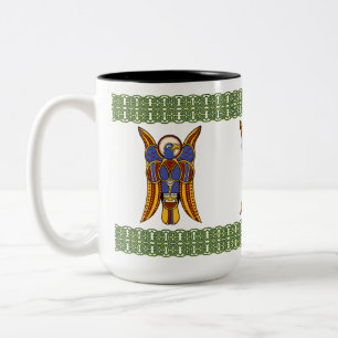 Insular Art "Eagle of John" Illuminated Manuscript Two-Tone Coffee Mug