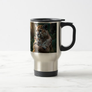 Insulated Coffee Tumbler with Mother and Cub Travel Mug