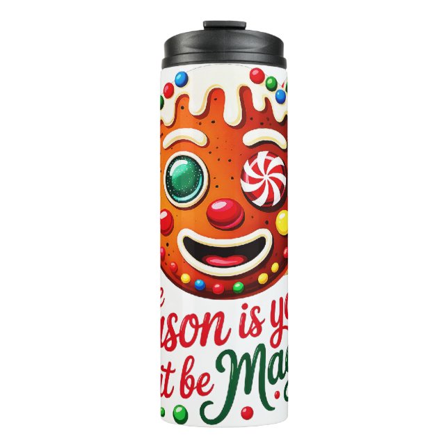 Insulated Thermal Tumbler: Magical Gingerbread Man Thermal Tumbler (Front)
