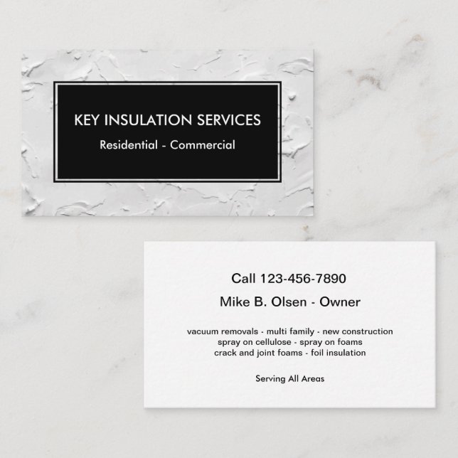 Insulation Business Cards Unique Modern Style (Front/Back)