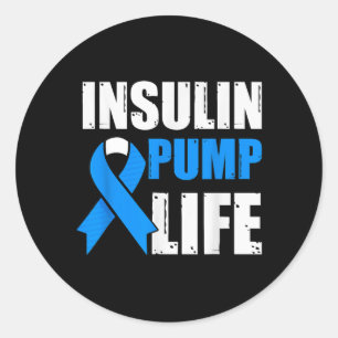 Insulin Pump Life Diabetes Awareness Classic Round Sticker