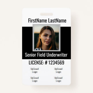Insurance Agent Badge Front and Back Same