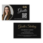 Insurance Agent Black Gold Photo QR Code 