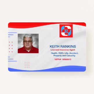 Insurance Agent ID Card Badge
