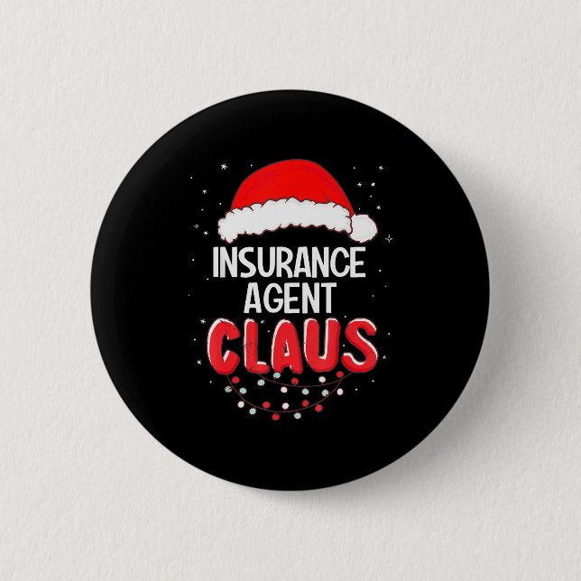 Insurance Agent Santa Claus Christmas Matching Cos 2 Inch Round Button (Front)