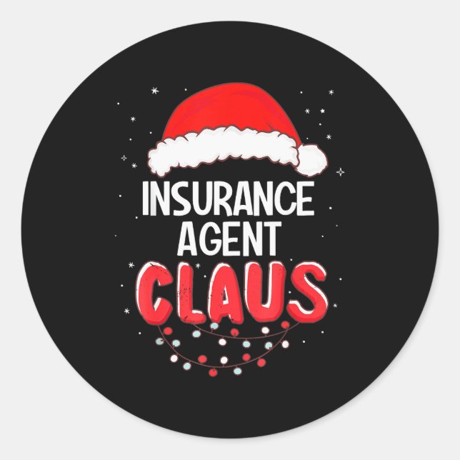 Insurance Agent Santa Claus Christmas Matching Cos Classic Round Sticker (Front)