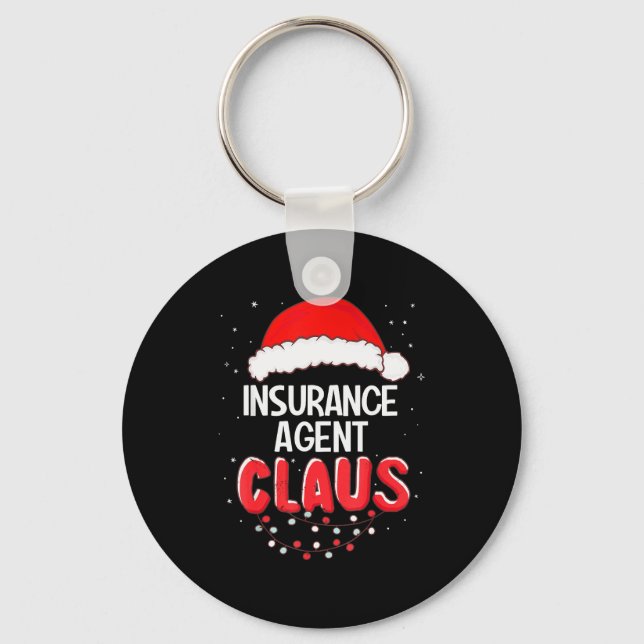 Insurance Agent Santa Claus Christmas Matching Cos Keychain (Front)