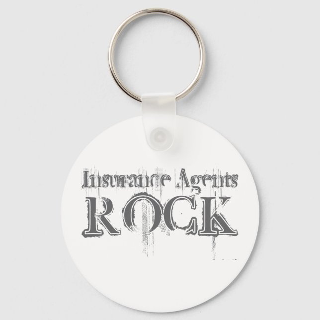 Insurance Agents Rock Keychain (Front)