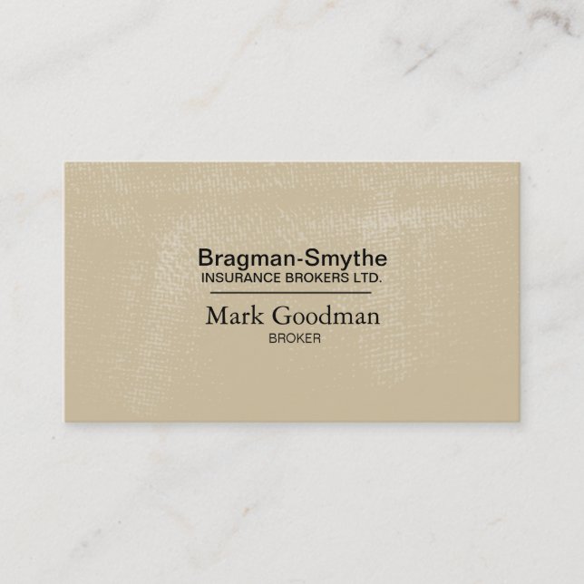 Insurance Broker Business Card - Simple Texture (Front)