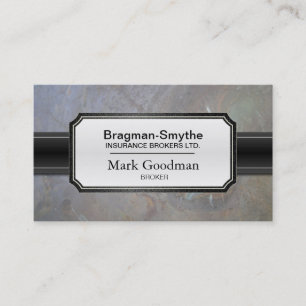 Insurance Broker Business Card Sophisticated Rock