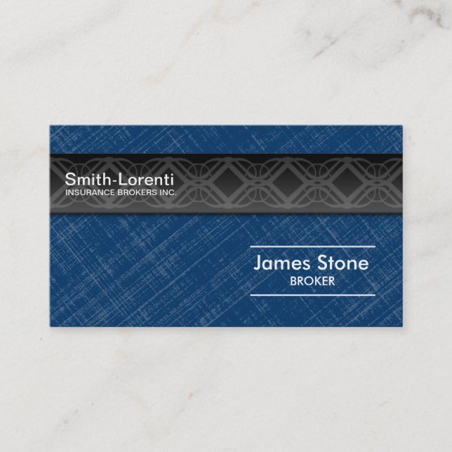 Insurance Business Card - Blue Black Professional (Front)