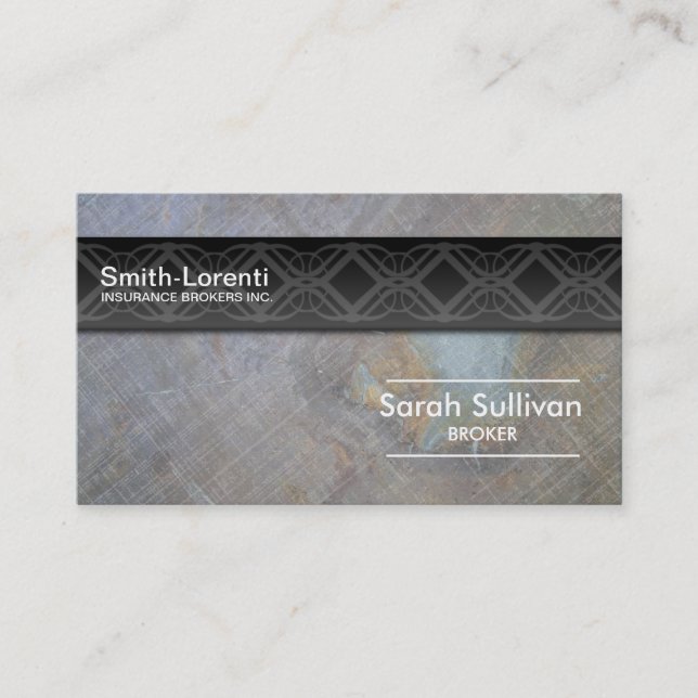 Insurance Business Card Rock Texture Professional (Front)