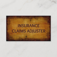 Insurance Claims Adjuster Antique Business Card