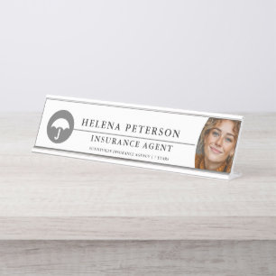 Insurance + Claims Agents    Symbol + Logo + Photo Desk Name Plate