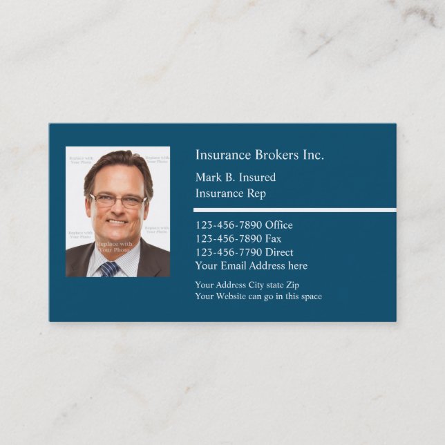 Insurance Company Reps Business Card (Front)