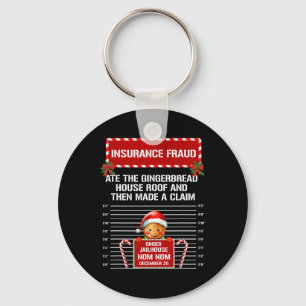Insurance Fraud Gingerbread Inmate Christmas Group Keychain