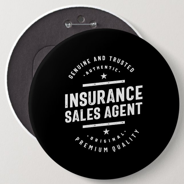 Insurance Sales Agent Job Title Gift 6 Inch Round Button (Front & Back)