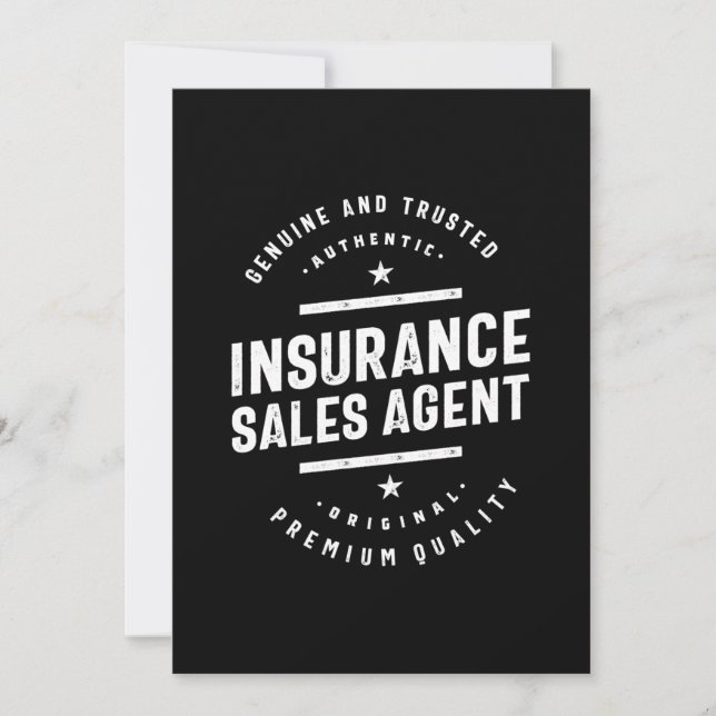 Insurance Sales Agent Job Title Gift Invitation (Front)